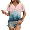 thumbnail image 3 of Paiyanr Women Tunic Tops Casual V-Neck Short Sleeve Shirts Floral Blouses Loose Summer Tops, 3 of 7