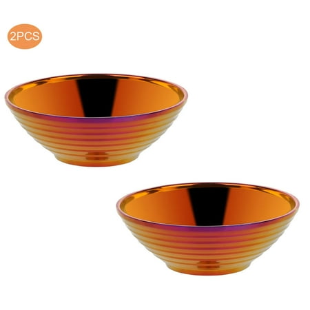 

2pcs Ice Cream Double Layer Soup Bowl Ramen Noodle Kitchen Home Stainless Steel