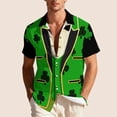 thumbnail image 6 of VBTAPA Men's St Patrick's Day Shirt Shamrock Print Short Sleeve Hawaiian Shirts Big and Tall Holiday Casual Button Down Shirt Green M, 6 of 9