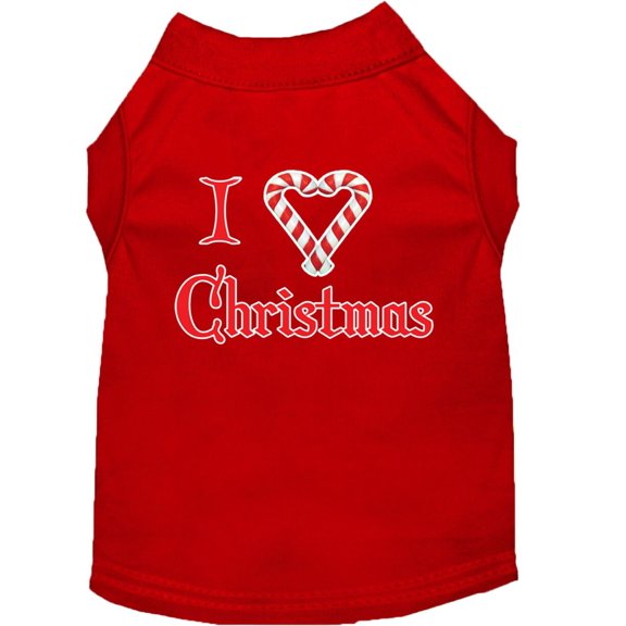 Christmas Screenprinted Dog Shirt, "I Heart Christmas"