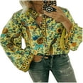 thumbnail image 1 of Hauts Amples Décontractés Boho à Manches Longues pour Femmes, Tunique Hippie Gitane pour Dames, Chemisier, 1 of 6