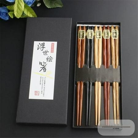 

Livesture Japanese natural wooden chopsticks Wumu grinding flower