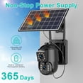 thumbnail image 2 of Sansco 4K/8MP Solar Security Camera, 360° View Wireless Outdoor Camera, Waterproof PIR Detection, Rechargeable Battery Powered Home Dual Lens Surveillance Camera with Color Night Vision 2-Way Audio, 2 of 9
