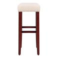 thumbnail image 4 of 29" Upholstered Saddle Seat Bar Stool (Set of 2) in Beige, 4 of 5