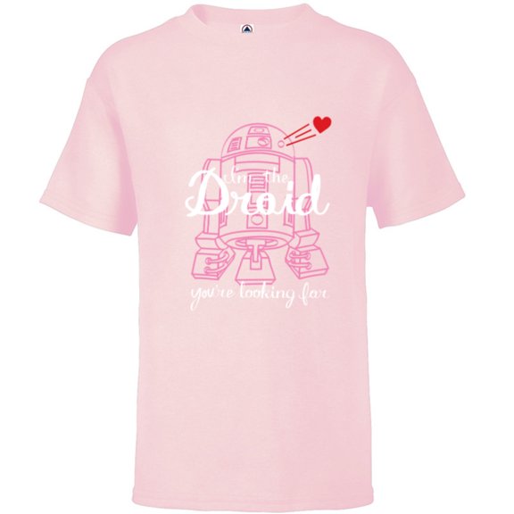 Star Wars R2-D2 I’m the Droid You’re Looking For Valentine - Short Sleeve T-Shirt for Kids - Customized-Soft Pink