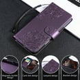 thumbnail image 6 of for iPhone 14 Wallet Case with Credit Card Holder, Flower Pattern Flip PU Leather Stand Shockproof Protective Phone Cover for iPhone 14 Magnetic Clasp Purse Case, Darkpurple, 6 of 11