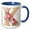 Blue/White, variant on 3drose, Pretty Pink Peony Floral Monogram Initial K, 11oz Two-tone Green Mug
