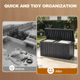 thumbnail image 3 of Joxxoaa 100 Gallon Resin Deck Box, Lockable Outdoor Storage Box Waterproof Outdoor Container for Patio Furniture Cushions, Pillow. Black/Grey, 3 of 7