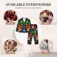 thumbnail image 7 of Pofeuu Traditional Floral Polish Print Womens Pajamas Set Long Sleeve Sleepwear Button Down Nightwear Soft Pj Lounge Sets Button Down Pajamas Women-XX-Large, 7 of 7