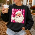 thumbnail image 2 of Pink Santa Claus Christmas Graphic Sweatshirt, 2 of 6