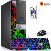 Restored Dell OptiPlex Desktop Computer PC with RGB Panel, Intel i5 Quad-Core 6th Gen. Processor, 16GB Ram, 256GB SSD, BTO RGB Gaming Keyboard & Mouse, WiFi, Windows 10 Pro (Refurbished)