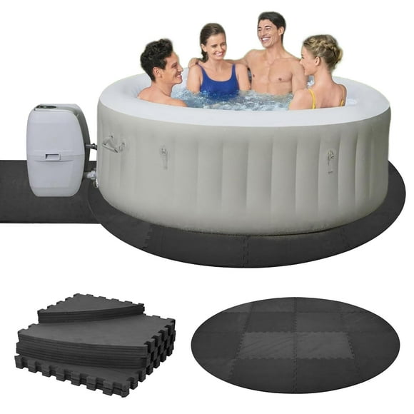 Alfombra para bañera de hidromasaje GOOFCXO, 196 cm, redonda, 1,3 cm de grosor, espuma EVA