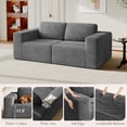 thumbnail image 4 of Vesgantti 80" Cloud Modular Sectional Sofa, Deep Seat Corduroy Couch with Spring Support, 2-Seater L-Shaped Convertible Sofa for Small Spaces, No Assembly Required, Grey, 4 of 9