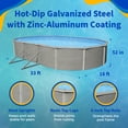 thumbnail image 3 of Belize 18-ft x 33-ft Oval 52-in Deep 6-in Top Rail Metal Wall Swimming Pool Package, 3 of 7