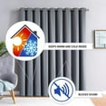 thumbnail image 4 of Madison 100% Blackout Curtain Patio Newly Innovated Eco Friendly Light Weight Fabric with Grommets Heat and Light Blocking Drapes (Patio 110" W x 96", Dusty Blue), 4 of 4