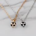 thumbnail image 3 of 2 elegantes collares de fútbol con forma creativa de balón de fútbol, colgante, regalo de joyería para hombres (dorado y plateado, 1 unidad cada uno), 3 of 5