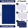 thumbnail image 3 of Cotton Dish Towels For Kitchen Drying - Highly Absorbent Wide Navy Blue Striped Plaid Tea Towels - 18"X28" Set Of 6 Farmhouse Linen Dishtowels In Bulk - Pano De Prato Para Cozinha - T Towles Towls, 3 of 3