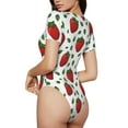 thumbnail image 3 of Haiem Strawberry Women's Crew Neck Short Sleeve Bodysuit Tops Stretchy Slim Basic-Medium, 3 of 9