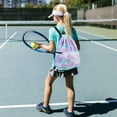 thumbnail image 3 of Mygreen Rainbow Galaxy Drawstring Backpack String Bag Lightweight Gym Bag Sackpack Sports Backpack for Women Girls Gym Shopping Sport Yoga Blue Purple, 3 of 9