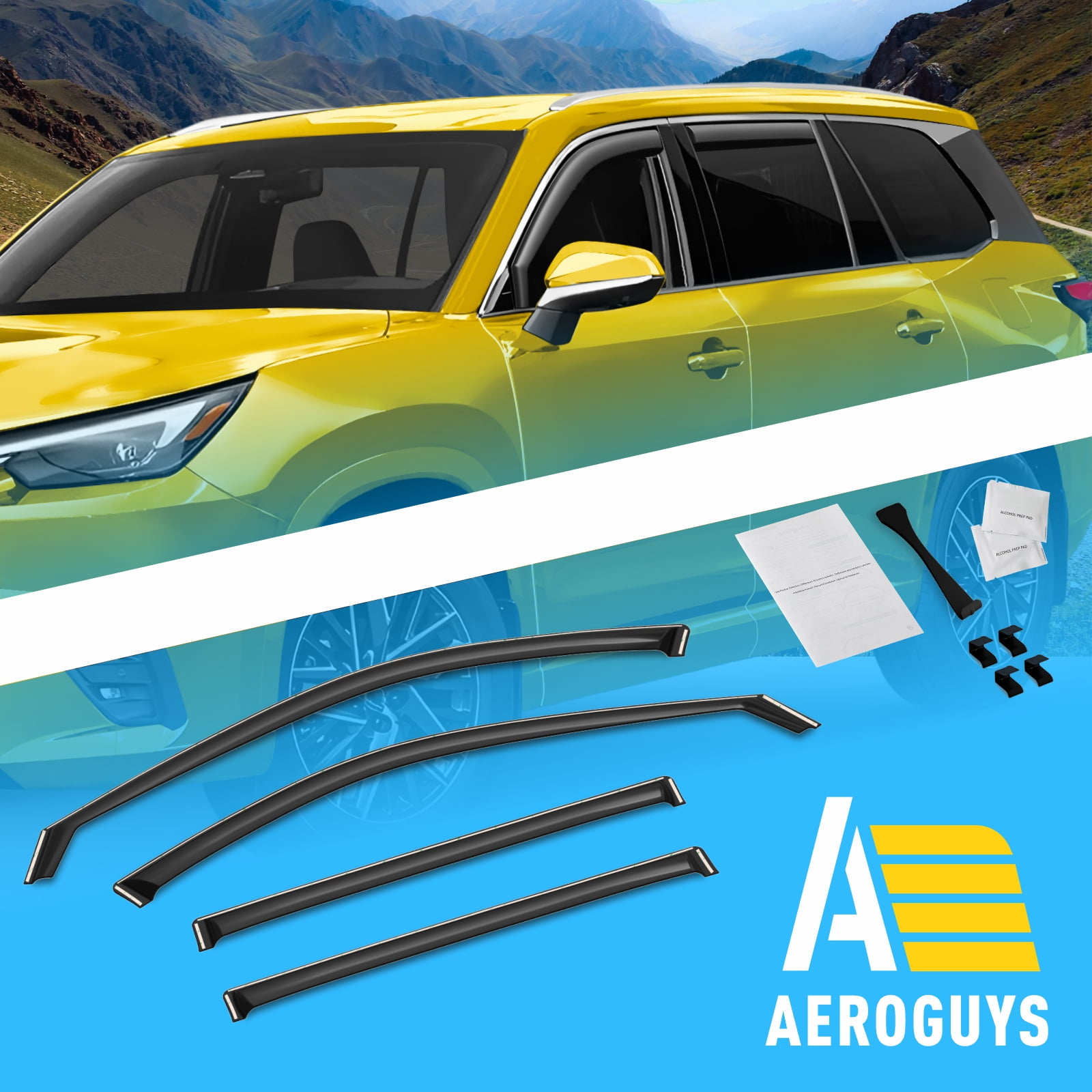 AEROGUYS Extra Durable Window Deflectors In-Channel Window Visors Rain Guards Fit for Lexus TX 2024-2026, Sun Visors, Wind Vent Visors, vent shades, Exterior Car Accessories - 4 pcs. AG0692