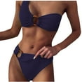 thumbnail image 1 of Cameland Women Solid-Color Split Body Sexy Backless Bikini Swimsuit Set, 1 of 3
