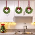 thumbnail image 5 of 6Pcs 11.81in Artificial Norfolk Pine Christmas Cabinet Wreaths, Mini Wreath with Red Velvet Bow & Golden Bells, Hanging Wreath for Kitchen Cabinet Door Window Indoor Outdoor Holiday Decor, 5 of 8