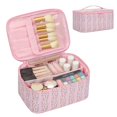 thumbnail image 1 of Bolsa de maquillaje OCHEAL, organizador de viajes y cosméticos, diseño floral rosa, 1 of 9