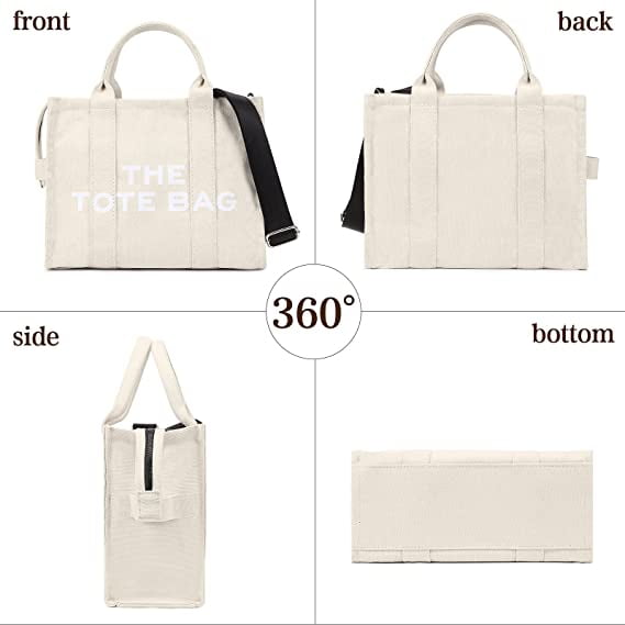 Canvas Tote Bags for Women Handbag Tote Purse with Zipper Canvas Crossbody Bag for Office Travel School Walmart