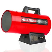 HEXAGO 150,000 BTU Adjustable Portable Liquid Propane Gas Forced Air Heater, Height Adjustable, CSA Listed, Red, Heating up to 3,750 sqft