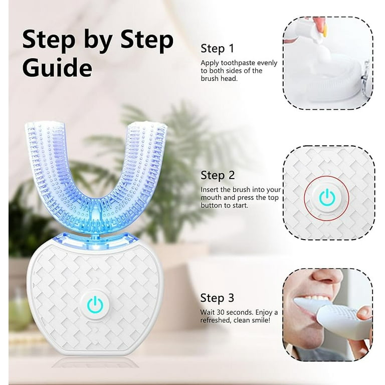 BriteWave Ultrasonic Toothbrush - 360 ° Teeth Whitening, LED