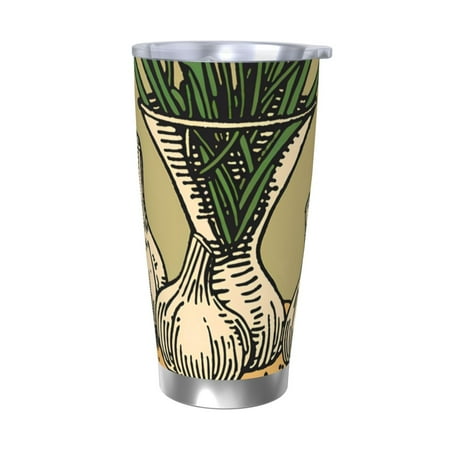 

Gukieu Vintage Garlic Bread Illustration Print 20OZ Car Cup Vacuum Stainless Steel Leak-proof Thermos Cup Unisex Suitable for Home Outdoor and Sports-Without Straw