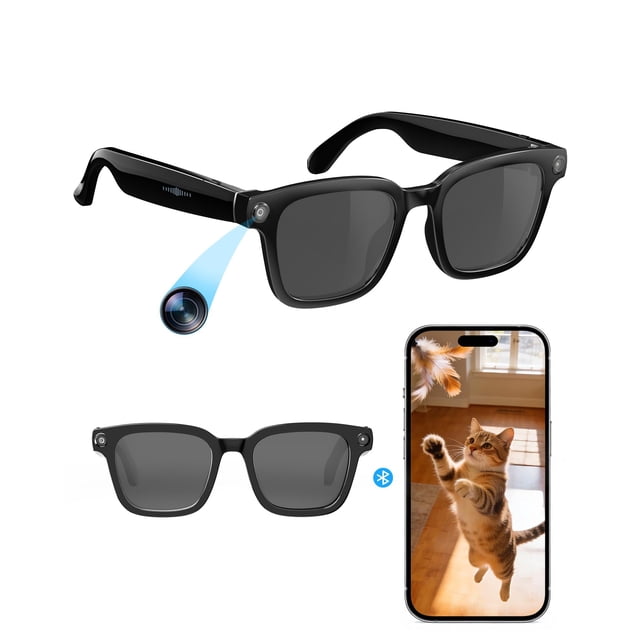 Gafas inteligentes GLOSSIA V03-T5 con cámara de 8 MP, Bluetooth e IA