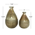 thumbnail image 4 of DecMode 12", 9"H Blown Washed Ombre Teardrop Gold Glass Vase with Textured Base, Set of 2, 4 of 12