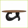 thumbnail image 5 of Space-Saving Nesting 2-Piece Coffee Table Set - Oval & Round MDF Top, Easy 20-Min Assembly, 5 of 11