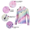 thumbnail image 4 of SPF Hoodie Women Jacket Light weight Breathable,UPF 50 Sun Shirts Women Long Sleeve UV Protection Cool Tech,Workout Tops Athletic Outdoor Clothing for Women Pink M, 4 of 7