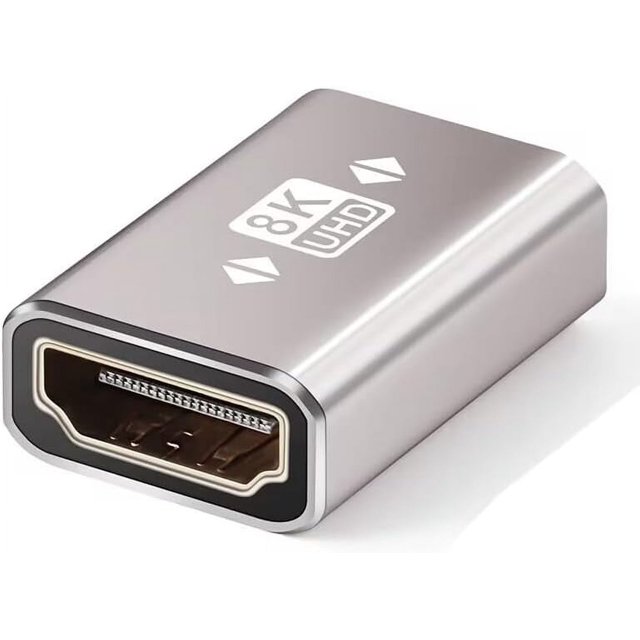 Acoplador HDMI 1 Paquete, 8K@60Hz, Adaptador HDMI Hembra a Hembra, Conector HDMI 2.1, Extensor 3D 4K@120Hz, Compatible con HDTV Roku TV, Monitores, Laptop, Proyector