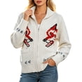 thumbnail image 6 of Mens Wolf Cardigan Sweater Knitted Jacket Zip Up Graphic Knitwear for Casual Daily Warm Pullover Top for Fall Winter, 6 of 8