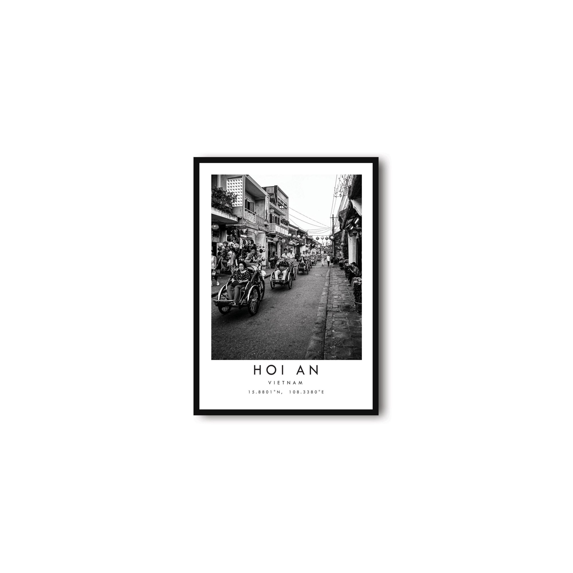 Hoi An Vietnam Print Black And White Travel Home Decor Office Wall Art Living Room Decor, Paper Poster Only