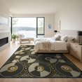 thumbnail image 3 of ODIKA 9'x12' Washable Area Rug Non-Shedding, Easy Care Music Disc Note Inspired Featuring Record Player Motifs Round for Master Suite, California King, Under Bed, 3 of 7