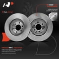 thumbnail image 5 of A-Premium 12.72 in (323 mm) Front Vented Disc Brake Rotors + Ceramic Pads Kit Compatible with Select Cadillac Models - SRX 2004 2005 2006 2007 2008 2009, 6-PC Set, 5 of 9