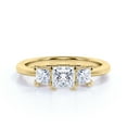 thumbnail image 3 of JeenMata Modern 0.50 Carat Princess Cut Diamond - 3 Stone Engagement Ring - Past Present Future Ring - 10K Yellow Gold, 3 of 6