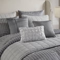 thumbnail image 4 of Luxurious 10Piece Queen Bedding Sets Jacquard Polyester Comforter in Grey, 4 of 12