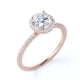 thumbnail image 4 of JeenMata Anillo de Compromiso de 1,75 Quilates con Corte Redondo y Halo Pavé en Baño de Oro Rosa de 18 K sobre Plata, 4 of 5