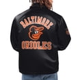 thumbnail image 2 of Men's Starter Black Baltimore Orioles Option Route Satin Full-Snap Jacket, 2 of 2