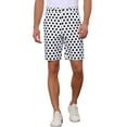 thumbnail image 1 of Pantalones cortos de lunares INSPIRE CHIC para regalo del Día del Padre para hombres, pantalones cortos de chino planos de verano, 36 blanco, 1 of 5
