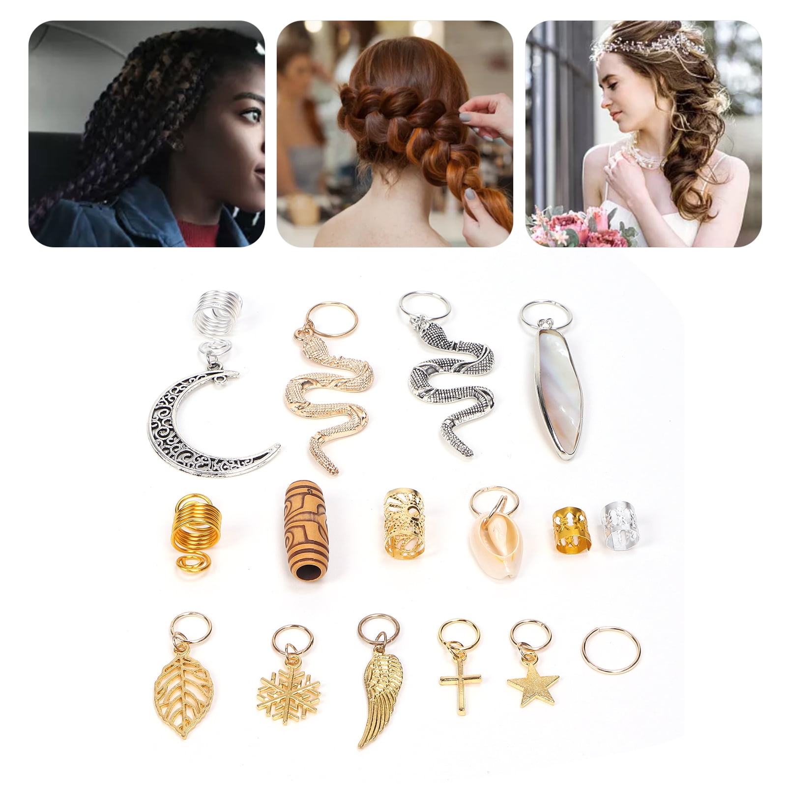 Hair Jewelry Rings Hair Braid Rings Hair Pendant Accessories For Wedding For Bridal