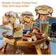 thumbnail image 5 of 2 mesas de picnic portátiles plegables para exteriores, mesa de camping plegable pequeña de madera para vino, mesa de picnic pequeña, 5 of 7
