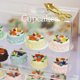 thumbnail image 1 of Hesroicy 1 juego de tartas para casa de muñecas, de alta reducción, irrompibles, indecolorables, coleccionables, con flores de colores, modelo de mini tarta, accesorio para casa de muñecas, 1 of 8