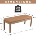 thumbnail image 2 of chairus PU Leather Upholstered Entryway Bench Dining Table Benches Farmhouse Shoe Bench Seat for Hallway Bedroom End of Bed Vintage 45.5" Wooden Leg Benches for Kitchen Restaurant Window, Brown, 2 of 18