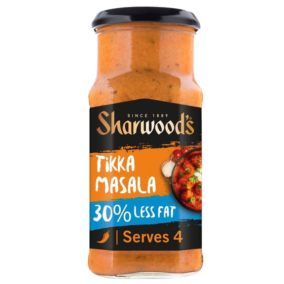 Sharwood's Tikka Masala 30% Less Fat Indian Curry Sauce 420g, Imported from Britain